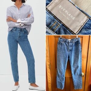 Everlane The Cheeky Jean Medium Blue Wash Size 28 Regular 100% Organic Cotton